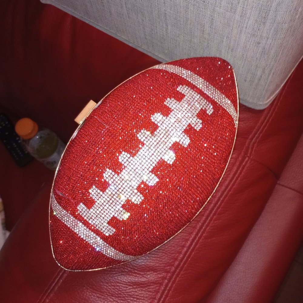 Rhinestone Red football purse